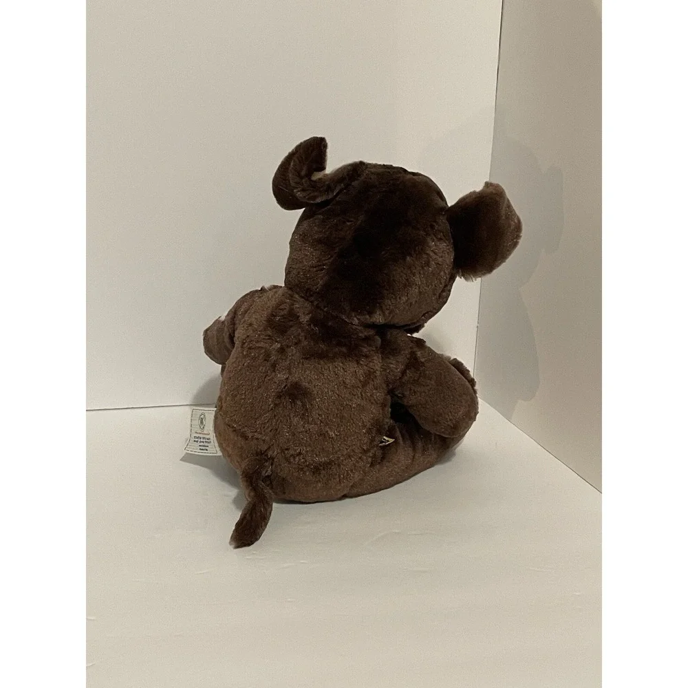 Build A Bear Brown Sugar Puppy White   Circle Patch Eye Plush Stuffed